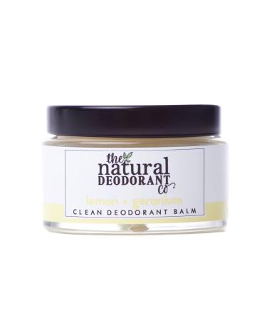 The Natural Deodorant Co  Clean Deodorant Balm Lemon & Geranium 55g  Aluminium Free  Plastic Free  All Day Protection