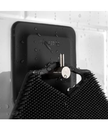 Tooletries Silicone Body Scrubber & Storage Hook - Charcoal | Shower Bathroom Organizer with Silicone-Grip Technology - Buy Online on SooperMarket.com