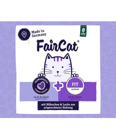 Green Petfood Faircat Fit - Grain-Free Cat Food for Outdoor Cats | 8 x 85g | Animal Welfare Chicken & Salmon | Healthy Native Food for Active Adult Cats - Buy Online on SooperMarket.com