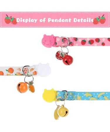 VKPETFR Breakaway Cat Collars with Bell & Cute Pendants - 3 Pack Adjustable Safety Kitten Collars - Ideal Decoration for Girl Boy Cats, Puppies, and Small Pets - Buy Online on SooperMarket.com