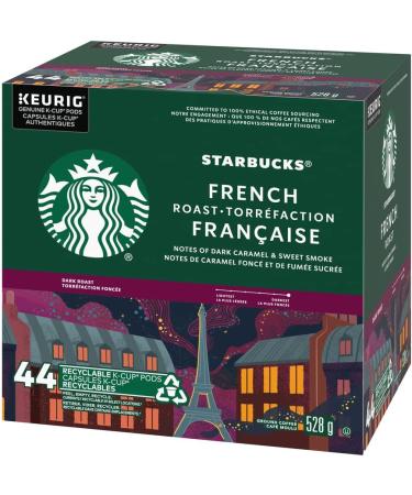 Starbucks French Roast Dark Roast Ground Coffee K-Cup Pods 44 ct Box & French Roast Dark Roast Coffee Single Serve Keurig K-Cup Pods 24 Capsules - Buy Online on SooperMarket.com