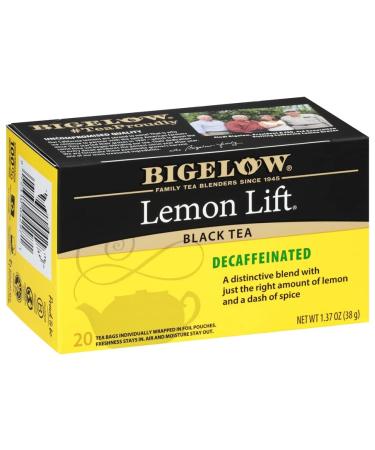 Bigelow Decaffeinated Lemon Lift Black Tea, 20 Count (Pack of 6), 120 Total Tea Bags