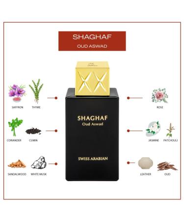 Swiss Arabian Shaghaf Oud Aswad - Luxury Products From Dubai - Long Lasting Personal EDP Spray Fragrance - A Seductive Signature Aroma - 2.5 Oz - Buy Online on SooperMarket.com