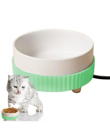 Eactel heated animal drinking rechargeable pet heater heated low dog water bowl pet drinking fountain heated pet water sap for kitten cats puppies green