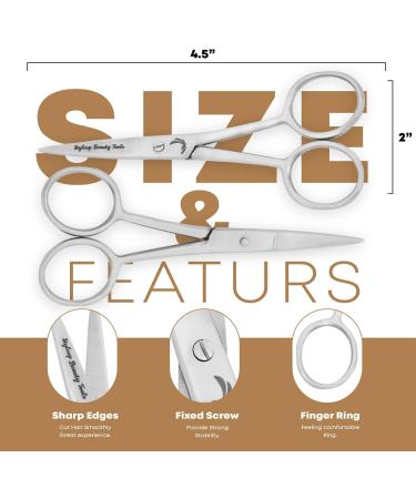 Premium Stainless Steel Beard Scissors & Comb Set for Men | Precision Nose Ear & Eyebrow Hair Trimmers - Buy Online on SooperMarket.com