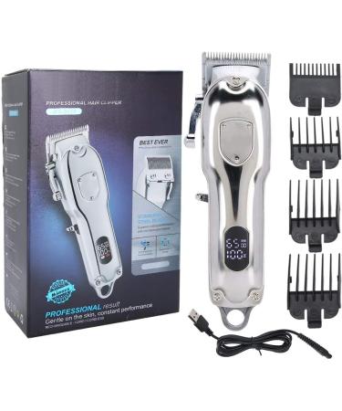 Professional Hair Clippers Kit with LCD Display - Rechargeable Stainless Steel Beard & Mustache Trimmer for Men | Grooming Salon Essentials - Buy Online on SooperMarket.com