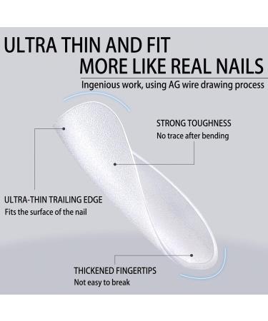 240PCS Transparent Soft Gel Full Cover Nail Tips Kit for Salon Quality Nail Extensions - Short Trapezoid Shape - 12 Sizes - DIY at Home - Buy Online on SooperMarket.com