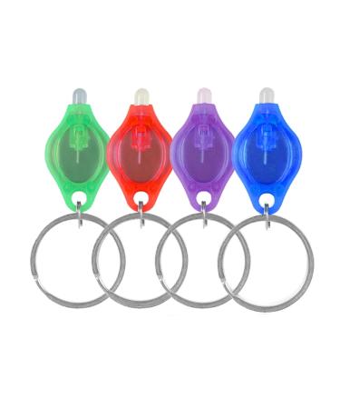 MODOAO Mini LED UV Keychain Black Light Flashlight UV Urine Detector for Dogs (4 Pack) Colorful