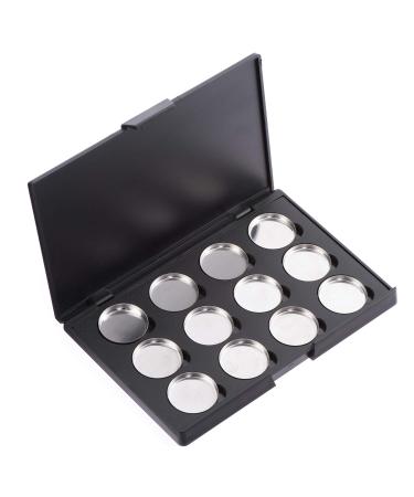 Allwon Empty Magnetic Eyeshadow Makeup Palette with 12pcs 26mm Round Metal Pans