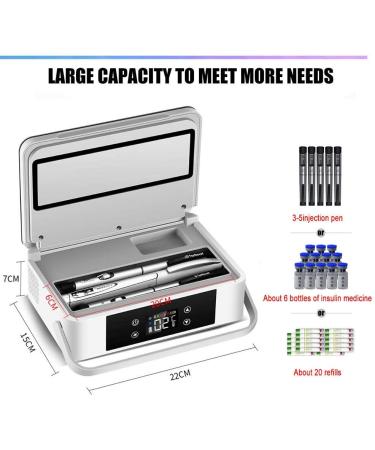 Insulin Cooler Rechargeable Medicine Refrigerator Touch Temperature Control Ultra-Quiet with Rechargeable Lithium Battery Suitable for Cars Families Travel - Buy Online on SooperMarket.com