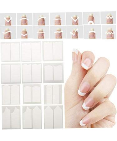 1Sheet French Nail Stickers Manicure Nail Art Stencils Nail Art Sticker 3-in-1 Guide Stickers Self-adhesive Sticker Tips For Manicure DIY Nail Art Tools - Buy Online on SooperMarket.com
