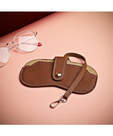 Vintage Leather Eyeglasses Case Holder | Portable Slim Sunglasses Pouch | Soft Glasses Bag for Men & Women - Brown - Buy Online on SooperMarket.com
