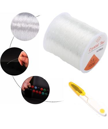 Nylon Elastic String for Jewelry Making - 0.8mm Clear Cord 100M Crystal - DIY Bracelet and Necklace Stretchy Thread - Buy Online on SooperMarket.com