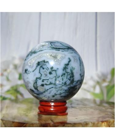 Natural Crystal Rough Natural Sphere Natural Aquatic Agate Ball Moss Sphere Quartz Crystal Geode Feng Shui Reiki Home Decoration 1pc (Color : 280-290g) - Buy Online on SooperMarket.com