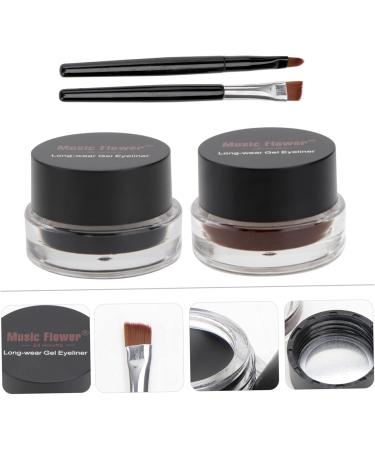 KALLORY 2pcs Black Waterproof Eyeliner Smudge Proof Eyeliner Eye Shadow Cream Eyeshadow Gel Water Proof 1 count (Pack of 1) As Shown - Buy Online on SooperMarket.com