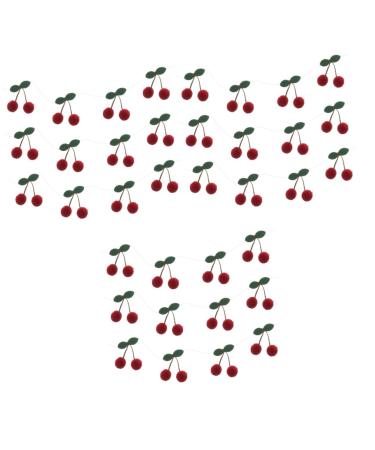 HOMSFOU 3pcs Bayberry Ball String Ornament Banner Garland Christmas Strawberry Room Decor Artificial Fruit Garland Christmas Mantle Fireplace Birthday Party Supplies Cherry Cotton Thread