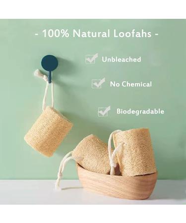 Natural Loofah Sponge Shower Exfoliating Bath Body Scrubber - 6pcs - Buy Online on SooperMarket.com