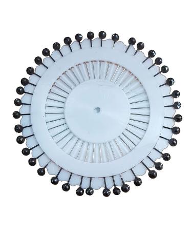 Ball Head Straight Hijab Pins   Round Pearl Head Sewing Pins Straight Pins Head pins Pins for Women & Girls  40 Pcs/Set Muslim Hijab Safety Scarf Pins - Black (L:EW570)