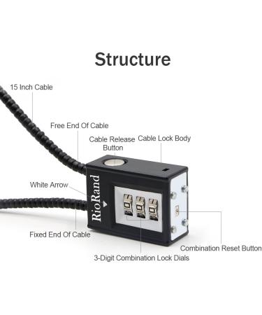 RioRand Trigger Lock 3 Digit Combination Gun Cable Lock 15 Inch - 3 Pack - Buy Online on SooperMarket.com