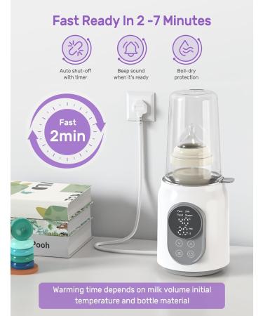 Nuliie 6-in-1 Baby Bottle Warmer with Smart Temperature Control - BPA-Free Food Warmer & Defroster for Breastmilk/Formula - White - Buy Online on SooperMarket.com