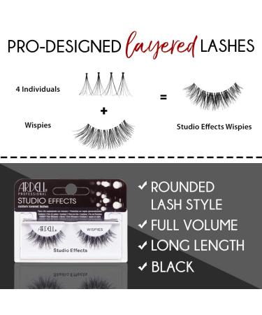 Ardell Studio Effects Wispies Black 4 Pack - 4 Pairs of Dramatic False Eyelashes - Buy Online on SooperMarket.com