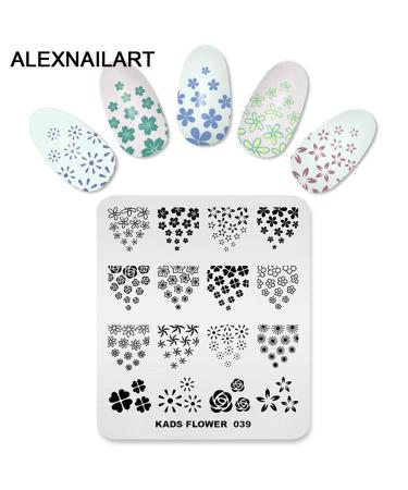 4Pcs Nail Art Stamping Plates - Flower Series DIY Manicure Templates for Fashionable Nail Designs - Buy Online on SooperMarket.com