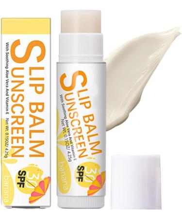 Sunscreen Lip Balm | Hydrating Bum Sun Lip Balm SPF30 - Travel Size Sunscreen for Lips Soothes and Moisturizes Lips Sun Protection Lip Care Vesone #1 Banana Flavor - Buy Online on SooperMarket.com