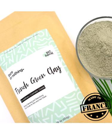 French Green Clay 16 oz | 100% Natural Montmorillonite Powder | Detoxifies Skin | Ideal for Masks & Soap Making - Buy Online on SooperMarket.com