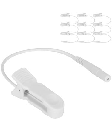 AYNEFY Tens Ear Clips 10pcs Ear Clips For Tens Unit 2.0mm Electrode Lead Wires Plug Ear Clamp Connecting Cable Replacement for TENS Massage Machine