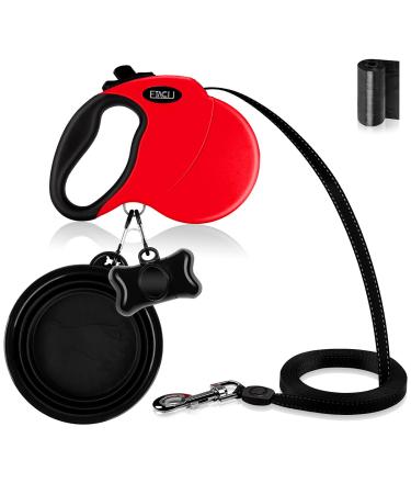 Etaccu rollerin for dogs Robust 5m roll line with one-button blocking system non-slip handle without involvement reflective retractable dog leash for small/medium-sized dogs up to 20kg (red) m 5m red to 20kg