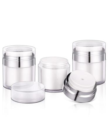 UMETASS 3-pcs 1oz Airless Pump Jar, Refillable Cream Jar Vacuum Bottle Travel Size Empty Container for Cream and Lotion 30ml/1.0oz