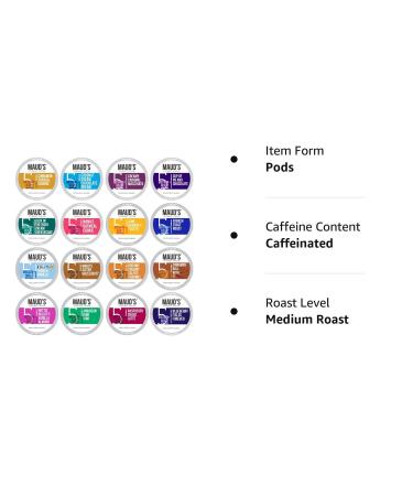 80ct Maud's Super Flavored Coffee Pods Variety Pack - 100% Arabica, 16 Flavors, Solar Energy Produced, Recyclable - KCup Compatible - California Roasted - 80 Count - Buy Online on SooperMarket.com