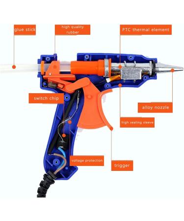 ZFYOUNG Mini Hot Glue Gun Set - 10 Glue Sticks Included | 20w Blue Hot Glue Gun for Quick Repairs, Artist DIY Art, and Home Projects - Buy Online on SooperMarket.com