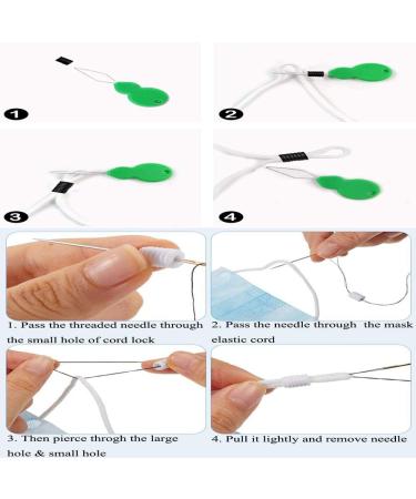 Black Adjustable Silicone Cord Locks - 100PCS | For Fixed and Removable Masks | Anti-Slip Rope Locks | Elastic Buckle Accessories - Buy Online on SooperMarket.com