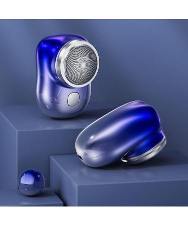 Portable Electric Razor for Men - USB Rechargeable Mini Shaver for Travel & Home - One Button Operation - Perfect Gift (Blue - Buy Online on SooperMarket.com