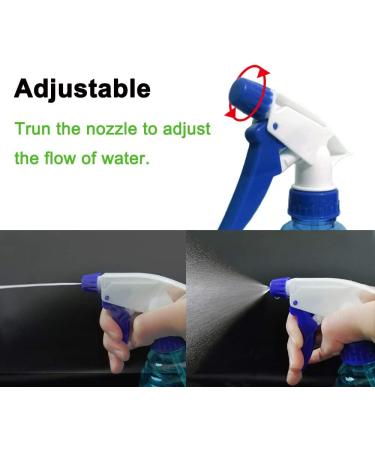 Mister Spray Bottles 16.9oz/500ml - Adjustable Storage Containers for Hair, Plants, and Cleaning - Includes Mini Funnel, Adhesive Hook, and Labels (Blue/Green) - Buy Online on SooperMarket.com