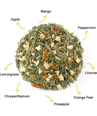 Plant Gift Moroccan Licorice Protect Eyes Tea Herbal Tea All Natural Flavors Loose Leaf Mango Pineapple Apple Orange Peel Non GMO Vegan Tea Bags Into Iced Tea & Hot Tea 70G/2.5oz - Buy Online on SooperMarket.com
