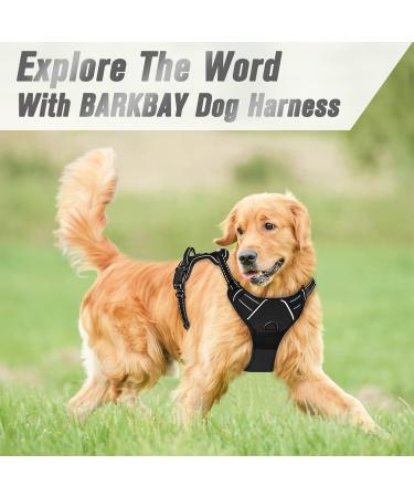 BARKBAY No Pull Dog Harness for Large Dogs - Reflective, Heavy Duty, Easy Control Handle - Chest Size 27-32 inches - Black - Buy Online on SooperMarket.com
