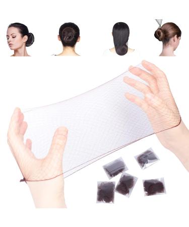 20pcs Dark Brown Hair Nets 50cm - Invisible Elastic Edge Mesh - Buy Online on SooperMarket.com