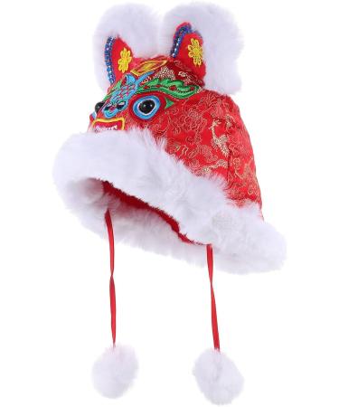 Gadpiparty 2pcs Chinese Hat Kids Chinese New Year Hat Warm Hat Spring Festival Photo Props 31X30X4CM - Buy Online on SooperMarket.com