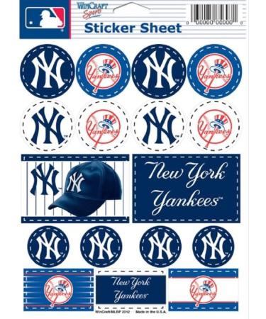 WinCraft MLB Vinyl Sticker Sheet New York Yankees 5" x 7" - Buy Online on SooperMarket.com