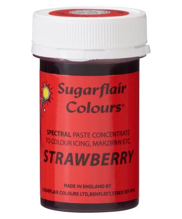 Sugarflair Strawberry Spectral Food Colouring Paste Highly Concentrated for Use with Sugar Pastes Buttercream Royal Icing or Cake Mix Vibrant Colour Dye - 25g