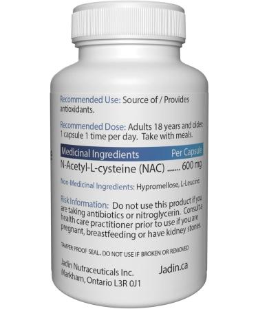NAC (N-Acetyl-L-Cysteine) 600 mg 120 Vegetable Capsules - Buy Online on SooperMarket.com