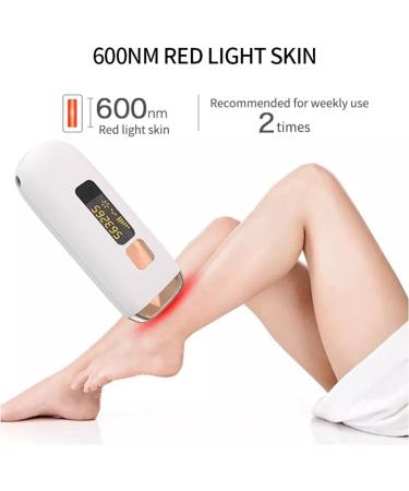 Permanent Painless Laser Hair Removal Device for Women - 999,999 Flashes, 5 Energy Levels, 2 Modes - Ideal for Face, Body, Bikini - Gold+White - Buy Online on SooperMarket.com