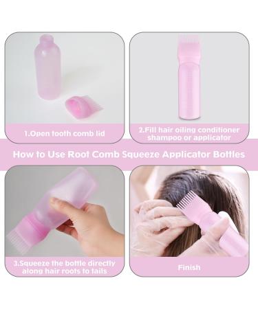 Root Comb Applicator Bottle Brush 6oz - Hair Dye & Scalp Treatment Tool (Pink) - Buy Online on SooperMarket.com