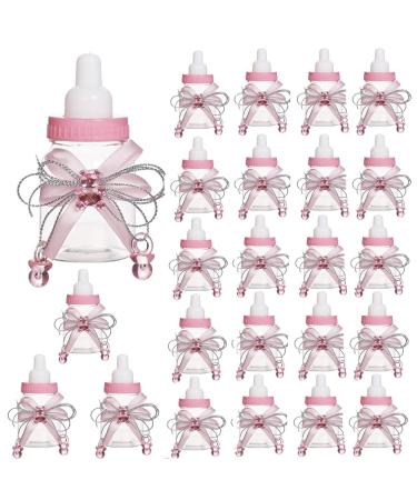 Bodosac 24Pcs Baby Shower Feeding Bottle Baby Shower Favours Sweets Candy Box for Baby Shower Decoration (Pink)
