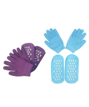 2 Sets Hand and Foot Care Set Gel Socks Bat Wing Hair Band Gel Gloves Feet Care Socks Repairing Dry Skin Gloves Beauty Vegetable Gel Miss Silicone Gel Skin