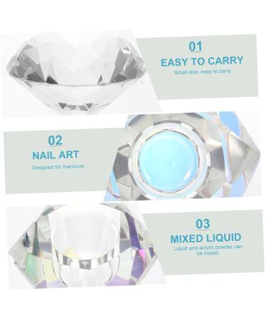 POPETPOP 1pc Nail Art Crystal Cup Glass Container with Lid Crystal Cup for Nails Dappen Dish Nail Tech Transparent Nail Polish Crystal Nail Art Cup White Crystal Vegetable Bowl With Cover 5.5x5.5cm White - Buy Online on SooperMarket.com