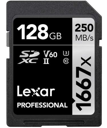 Lexar Professional 1667x 128GB SDXC UHS-II Card, Up To 250MB/s Read, for Professional Photographer, Videographer, Enthusiast (LSD128CBNA1667) Single 128GB