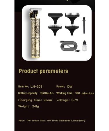 Men's Retro Oil Hair Hair Salon Carved Electric Home USB Charging Hair Scissors Hair for Men Cordless - Buy Online on SooperMarket.com